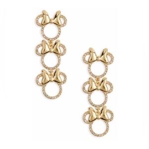 NWT Disney x BaubleBar Minnie Mouse gold tone dangle earrings
